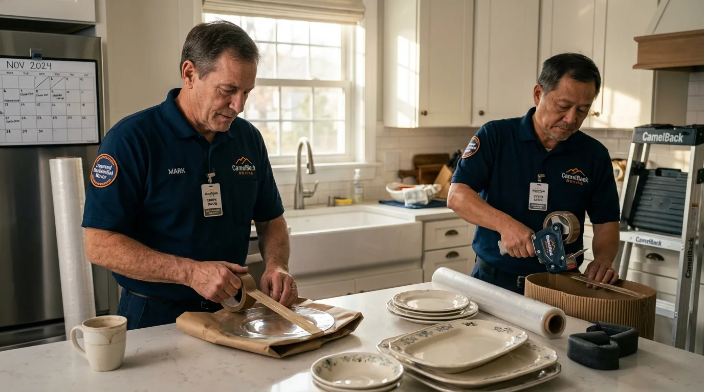Professional crew packing kitchen dishware in Harrisburg, SD